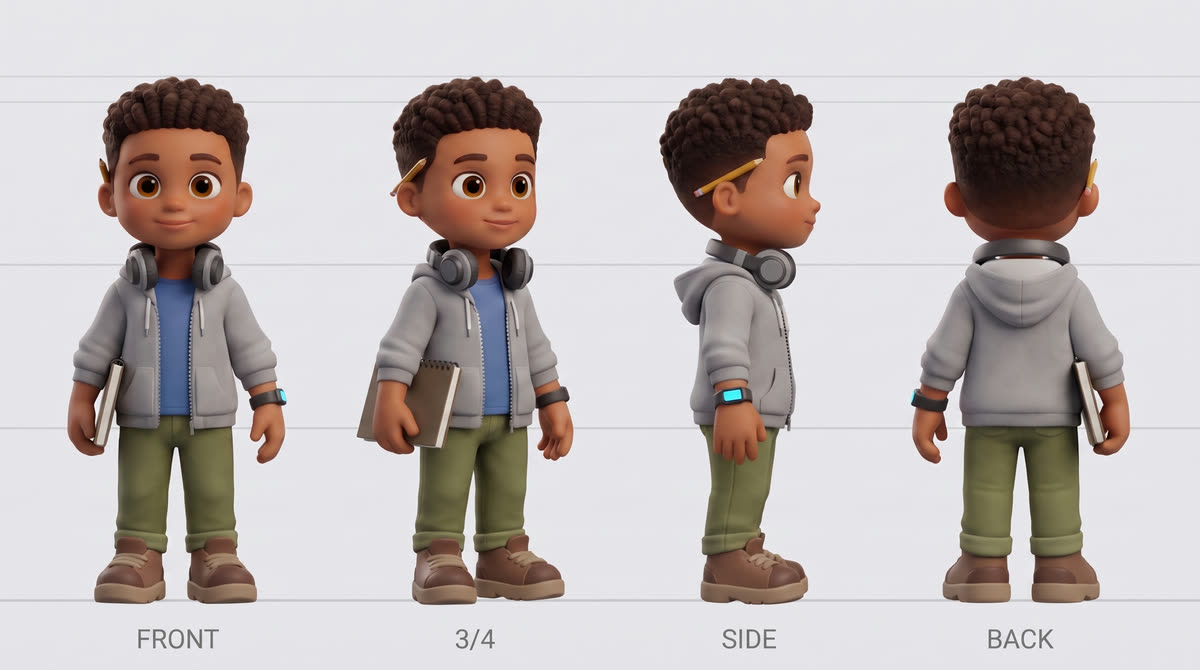 Jayden turnaround — four views